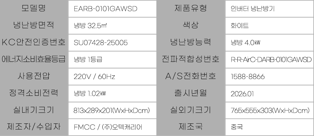 캐리어 인버터 1등급 벽걸이 에어컨 10평 EARB-0101GAWSD 전국기본설치비포함