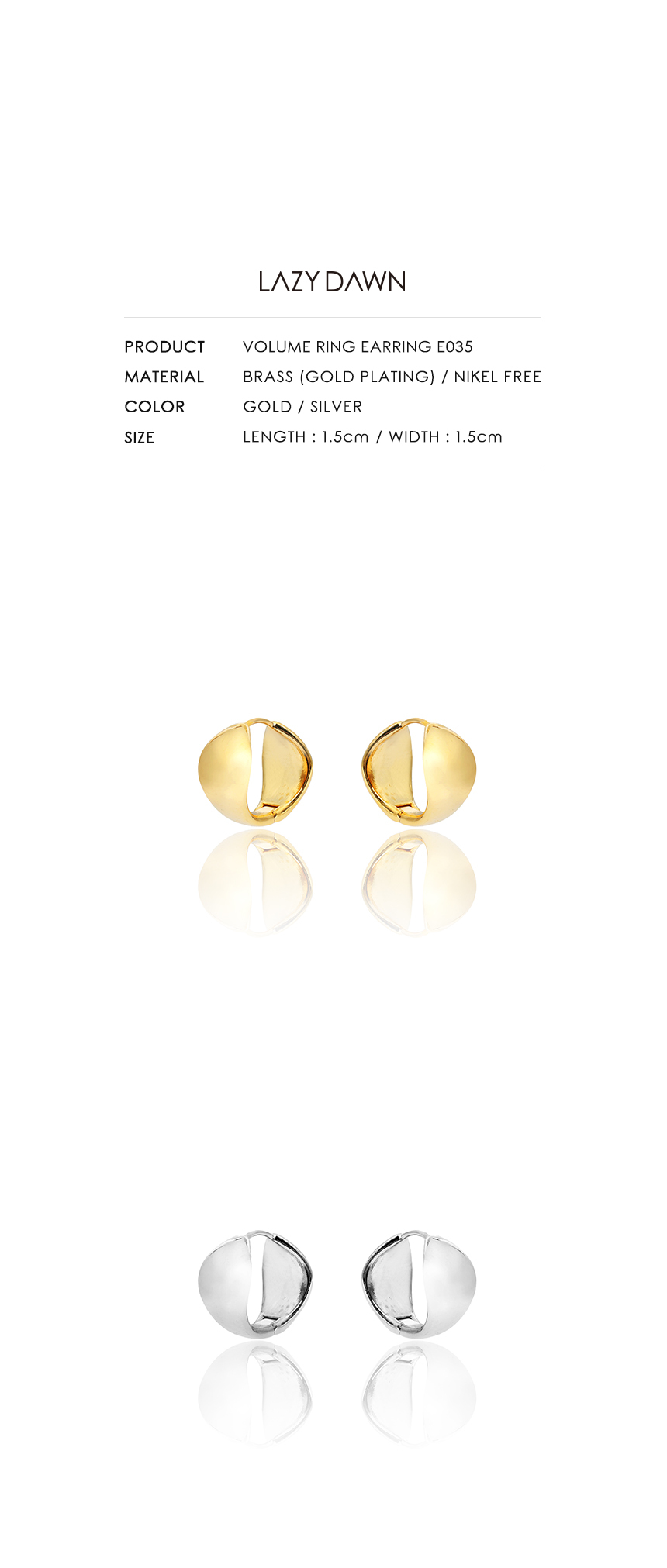volume ring earring E035 상세 이미지 4