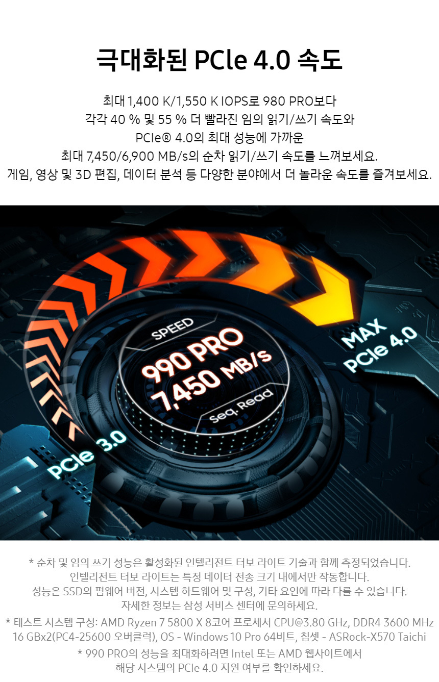 삼성전자 990 PRO PCIe 4.0 NVMe SSD 4TB 4테라 MZ-V9P4T0BW (정품) - 감도 깊은 취향 셀렉트샵 ...