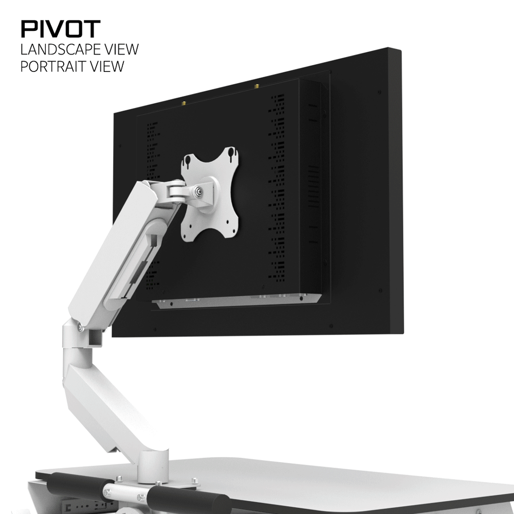 모니터 카트, 회전기능, 피봇 PIVOT, 가로보기 세로보기 기능 지원, 베사 암 브래킷