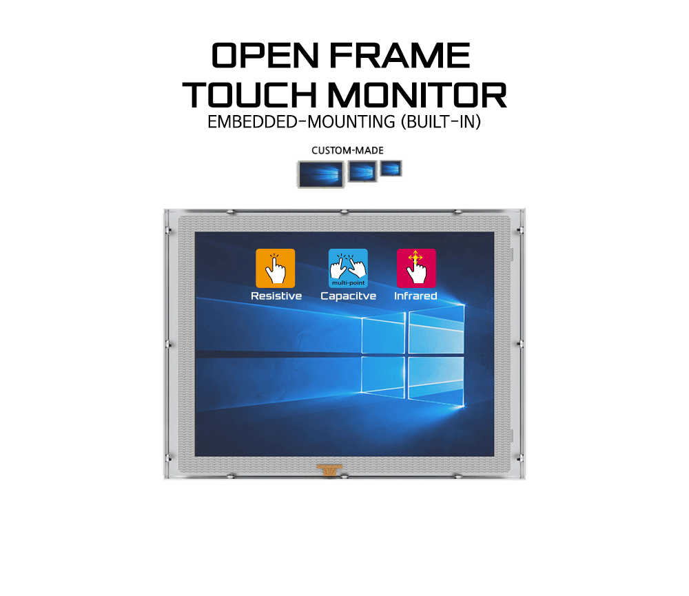 산업용 오픈프레임 터치 모니터, Open frame touch screen panel monitor 주문제작 - DNSYS