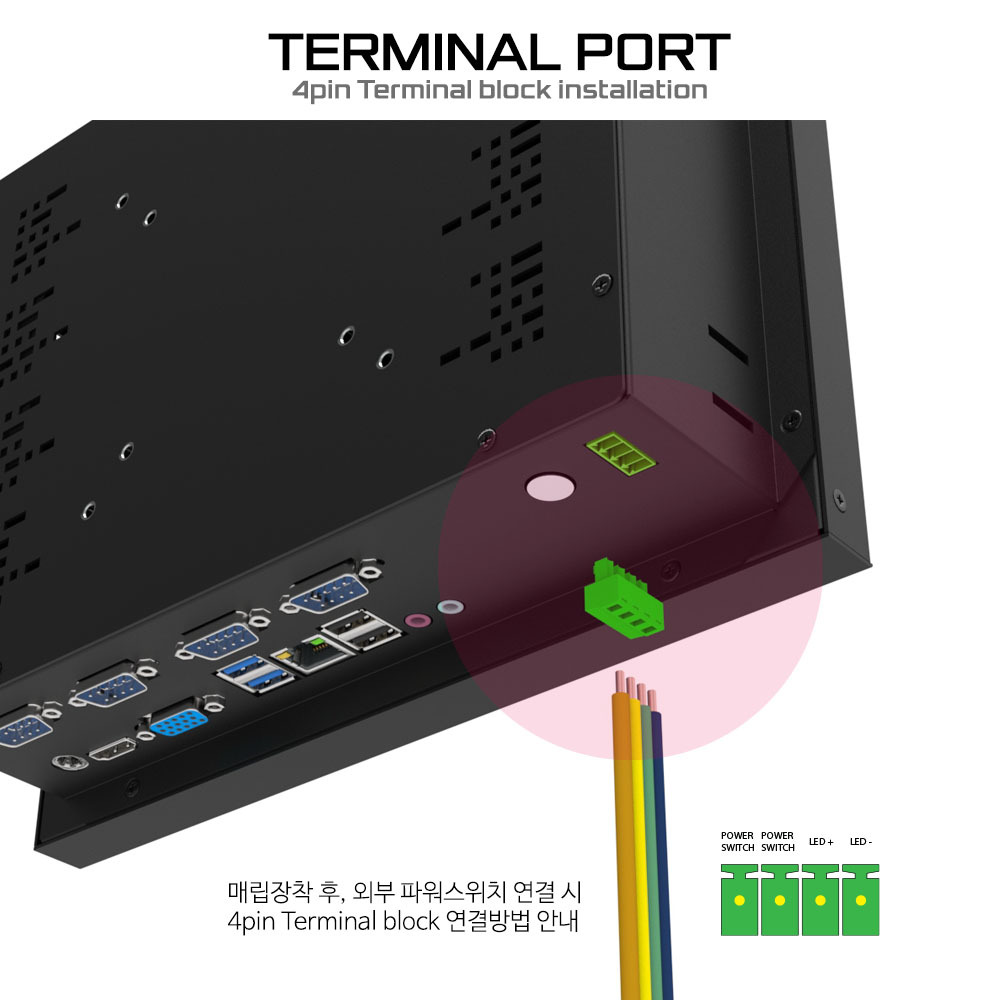 월마운트 감압식 터치 패널컴퓨터 10.4인치 산업용PC PP104DAWB 주문제작 DNSYS