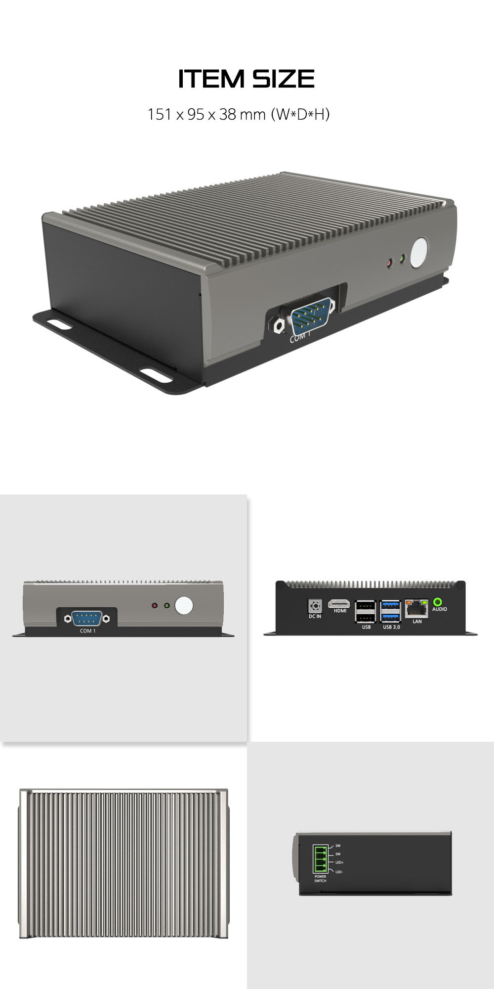 BPKF1-J4105 산업용 쿨링팬없는 팬리스 미니컴퓨터 / 미니PC 주문제작 DNSYS