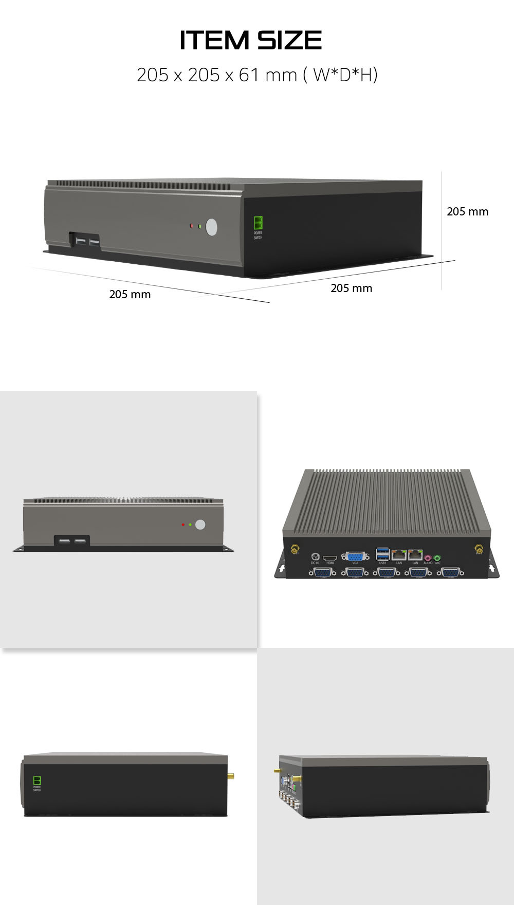 BPKF5-J4125, J6412, 4300U, 6200U, 1155G7, 1195G7, 1235U, 1265U 산업용 쿨링팬없는 팬리스 미니컴퓨터 / 미니PC 주문제작 DNSYS