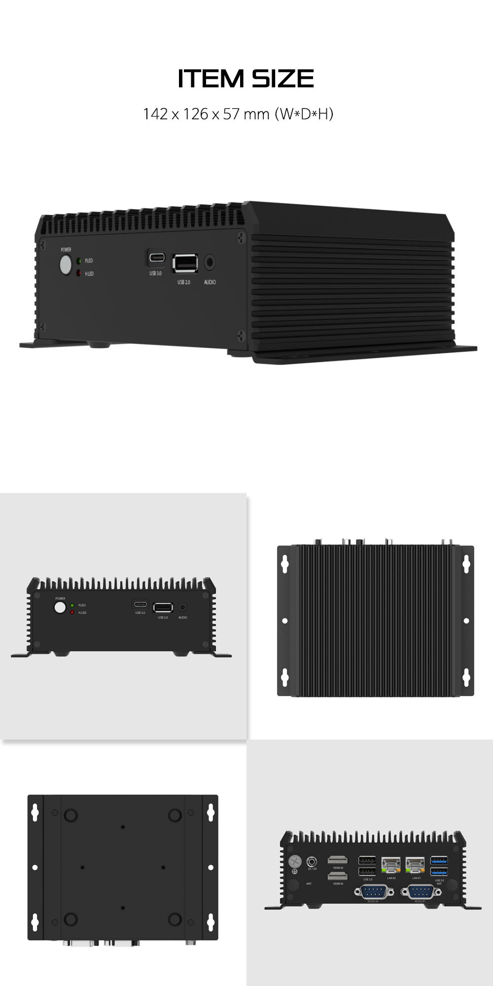 제품 상세 안내도, 산업용 팬리스 미니PC BPSX-N100 [v267 : Basic product] 주문제작 DNSYS