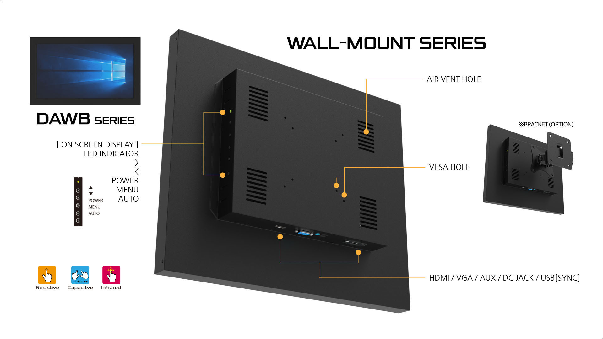 월마운트 산업용 터치모니터 시리즈 - DNSYS