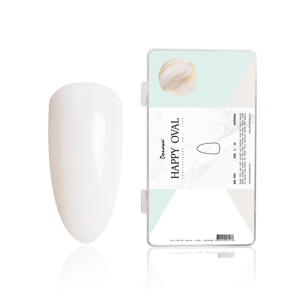 도나와,donawa,네일팁,인조손톱,네일재료,네일아트,셀프네일,젤네일,도나와 네일팁 인조손톱 해피오발 네추럴 600nail CW45-600N-N