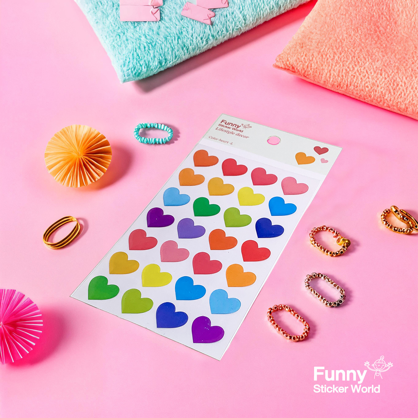 퍼니스티커 H003.1 컬러하트1 에폭시 라이프스타일 스티커