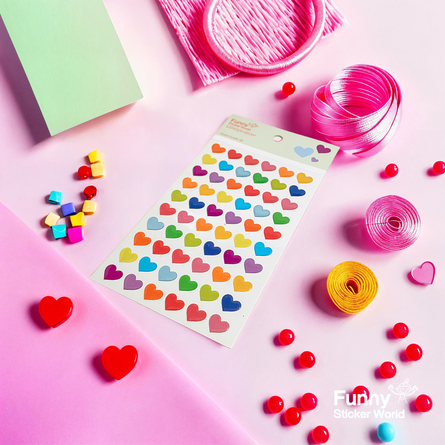 퍼니스티커 H003.2 컬러하트2 에폭시 라이프스타일 스티커