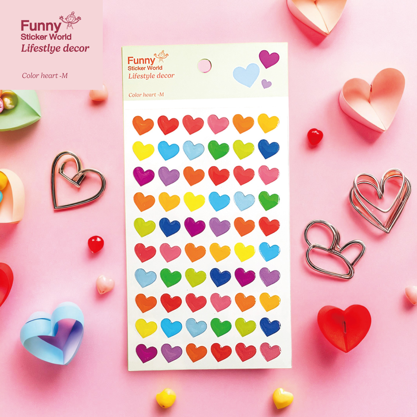 퍼니스티커 H003.2 컬러하트2 에폭시 라이프스타일 스티커