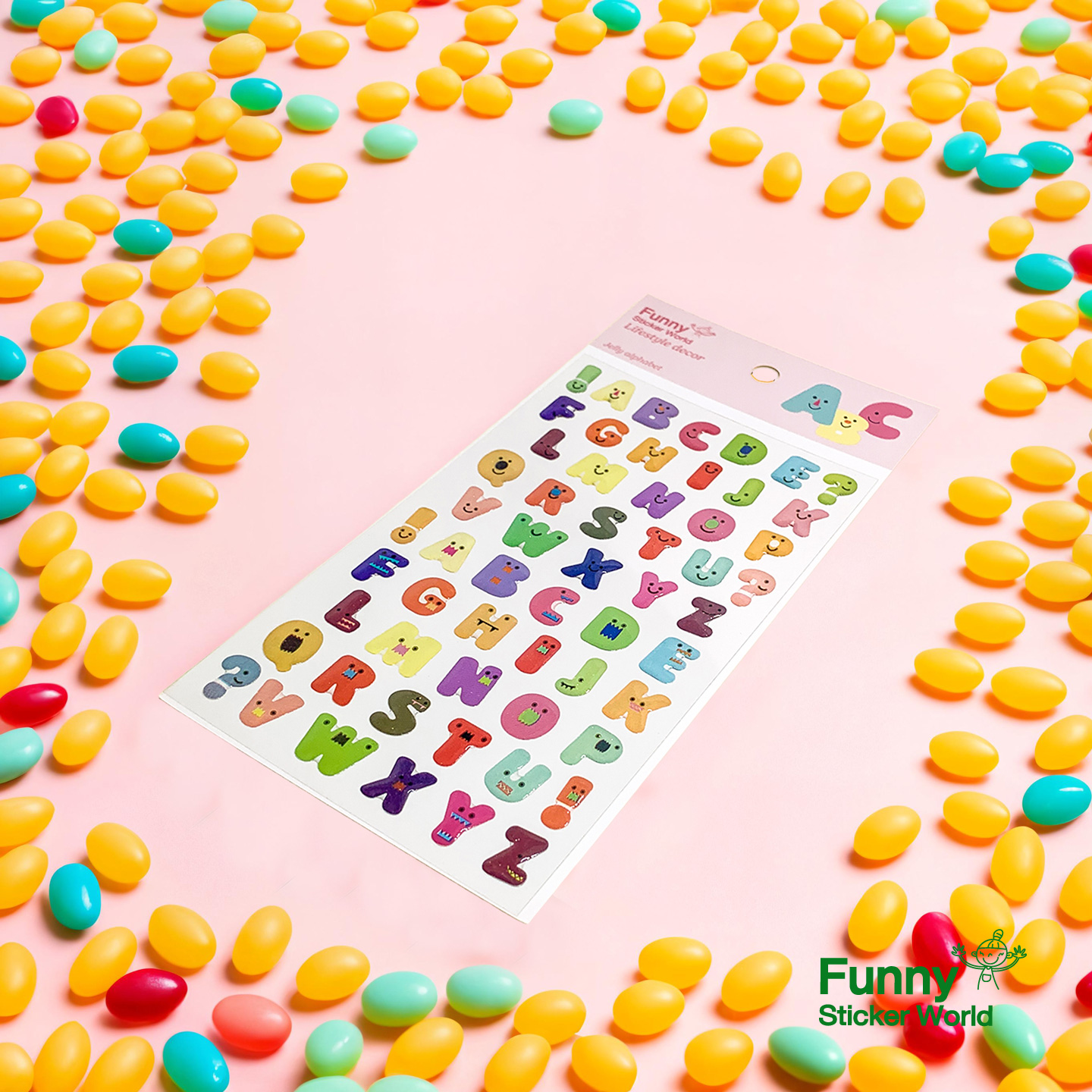 퍼니스티커 L406E 젤리 알파벳 에폭시 라이프스타일 스티커