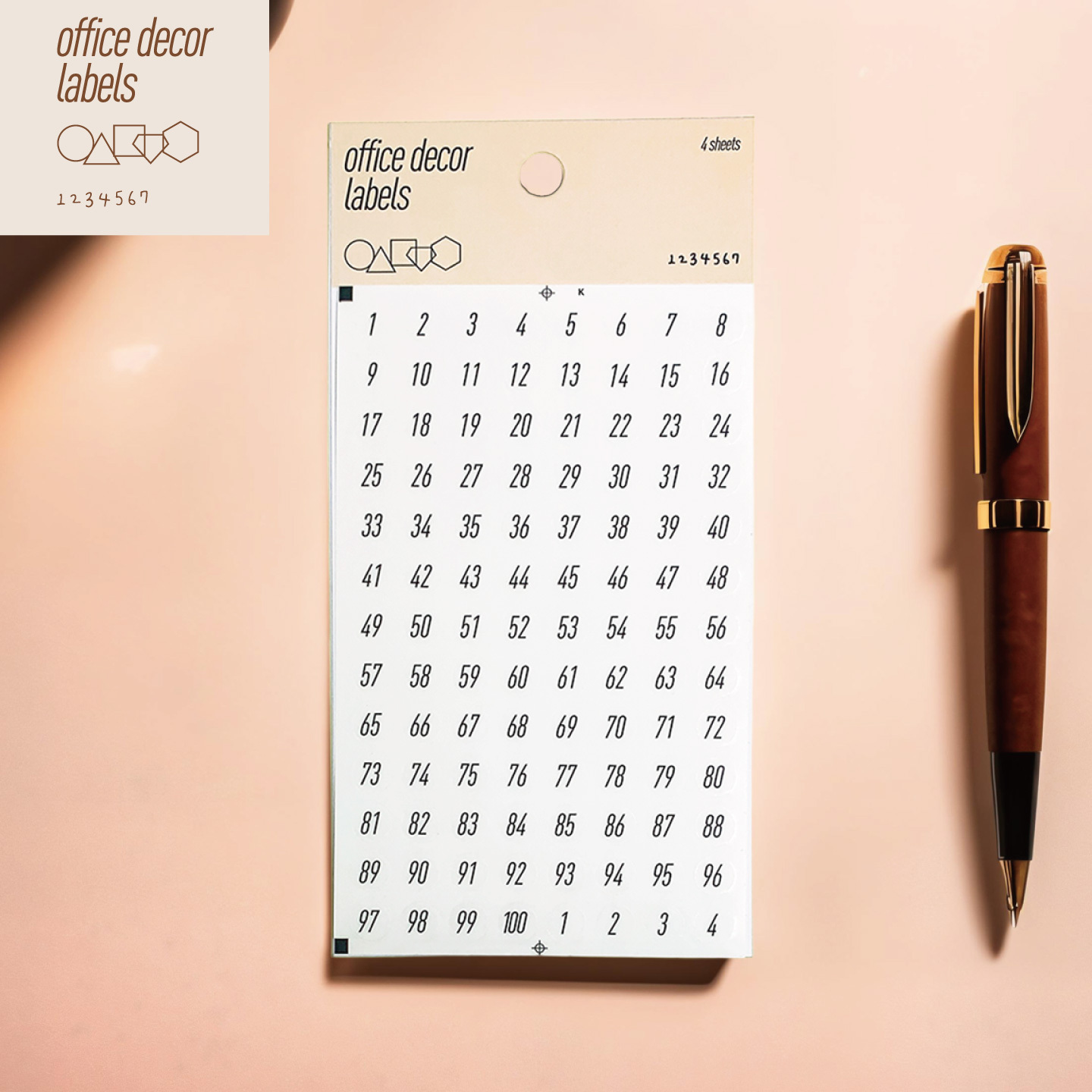 [활동영역별 기획전Ⅰ- 정적 영역] 퍼니스티커 PT-002 1234567 숫자 PET 오피스데코 스티커