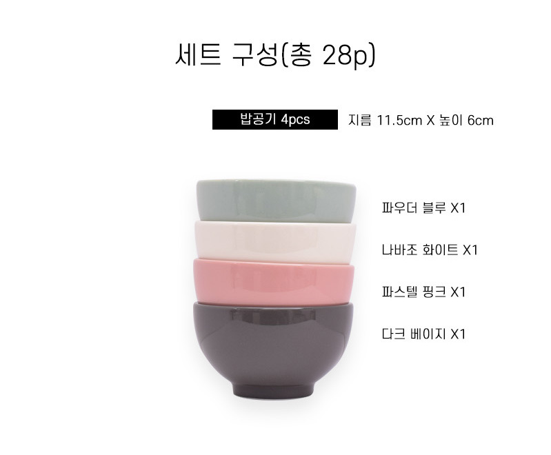 검트리 시드니 4인 그릇 홈세트 ( 28p + 증정2p 총 30p 풀구성 ) 상세 이미지 4