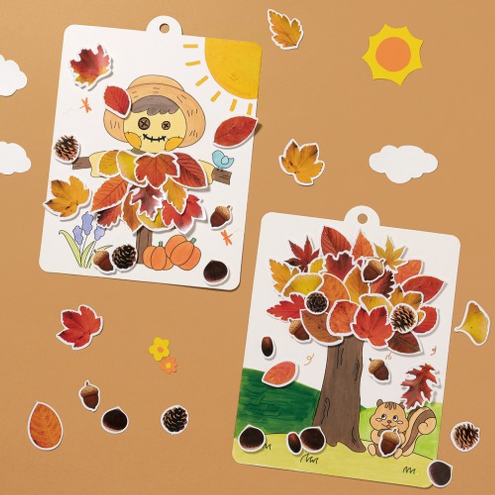 가을만들기 가을나무 허수아비 종이액자 만들기(2종 선택)