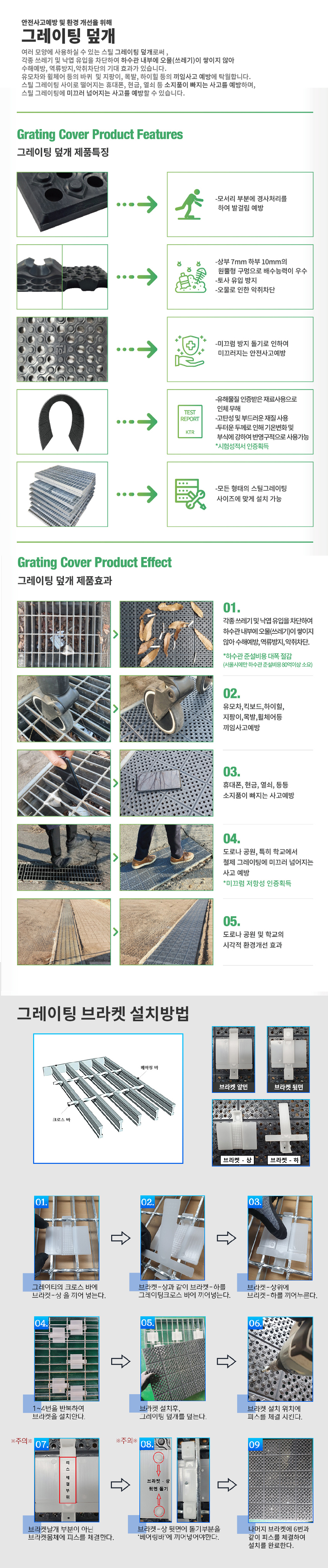 이매트코리아 그레이팅덮개매트 제품특징 및 제품효과와 그레이팅설치방법 설명