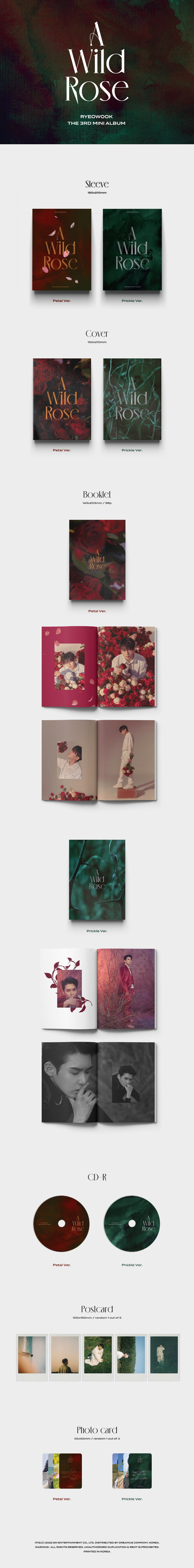 RYEOWOOK - A Wild Rose (Petal+Prickle Ver. SET) / 3rd Mini Album album rose ryeowook cd RYEOWOOKalbum AWildRose SM RYEOWOOKcd
