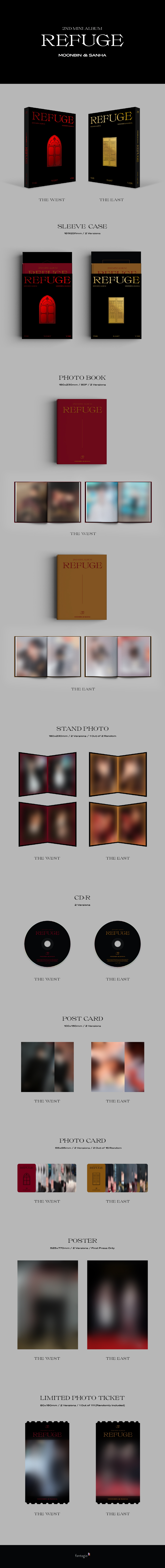 MOONBIN&SANHA (ASTRO) 2nd Mini Album [REFUGE](THE WEST VER./ THE EAST VER. Random 1type)+Special Benefit kpop