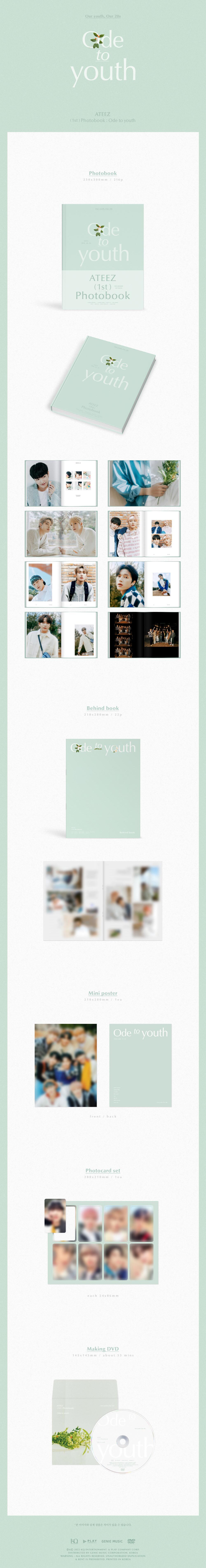 ATEEZ 1ST PHOTOBOOK : ODE TO YOUTH (+Special Benefit) photobook you ateez odetoyouth ode