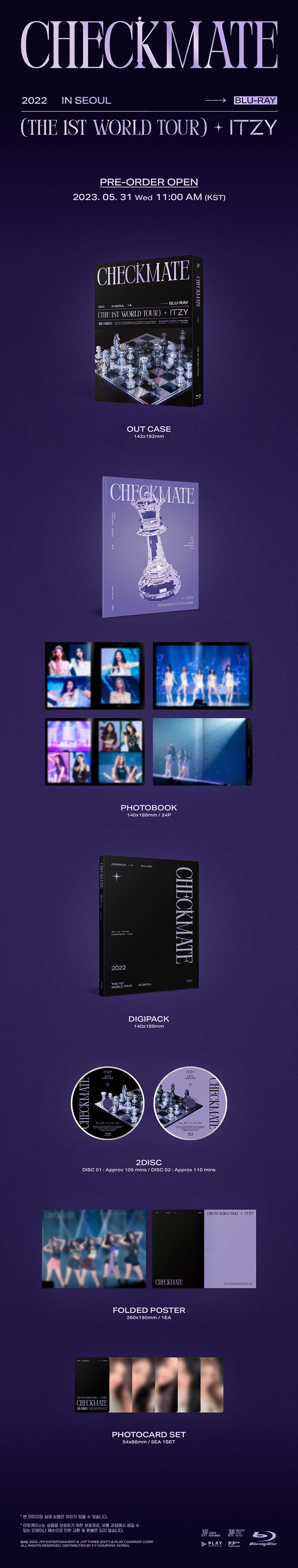 (Blu ray ) 2022 ITZY THE 1ST WORLD TOUR CHECKMATE in SEOUL (+POB) ITZY ITZY2022 ITZYcheckmate ITZYseoul ITZYdvd ITZYblueray