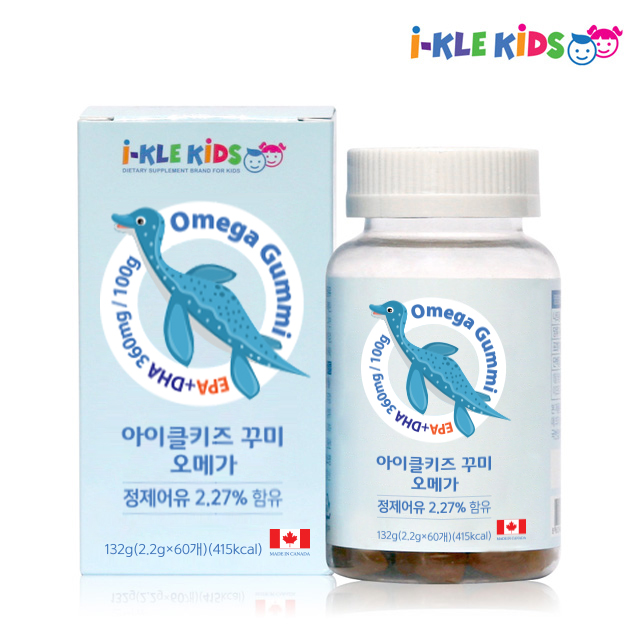 아이클키즈 오메가3 2.3g*90꾸미 맛있는 꾸미 EPA DHA 성장도움 건강한 젤리 아이 두뇌 건강 성장 도움 이미지