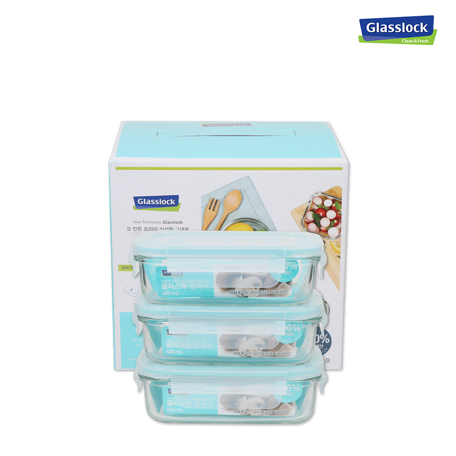 글라스락 직사각 3호 3조 세트