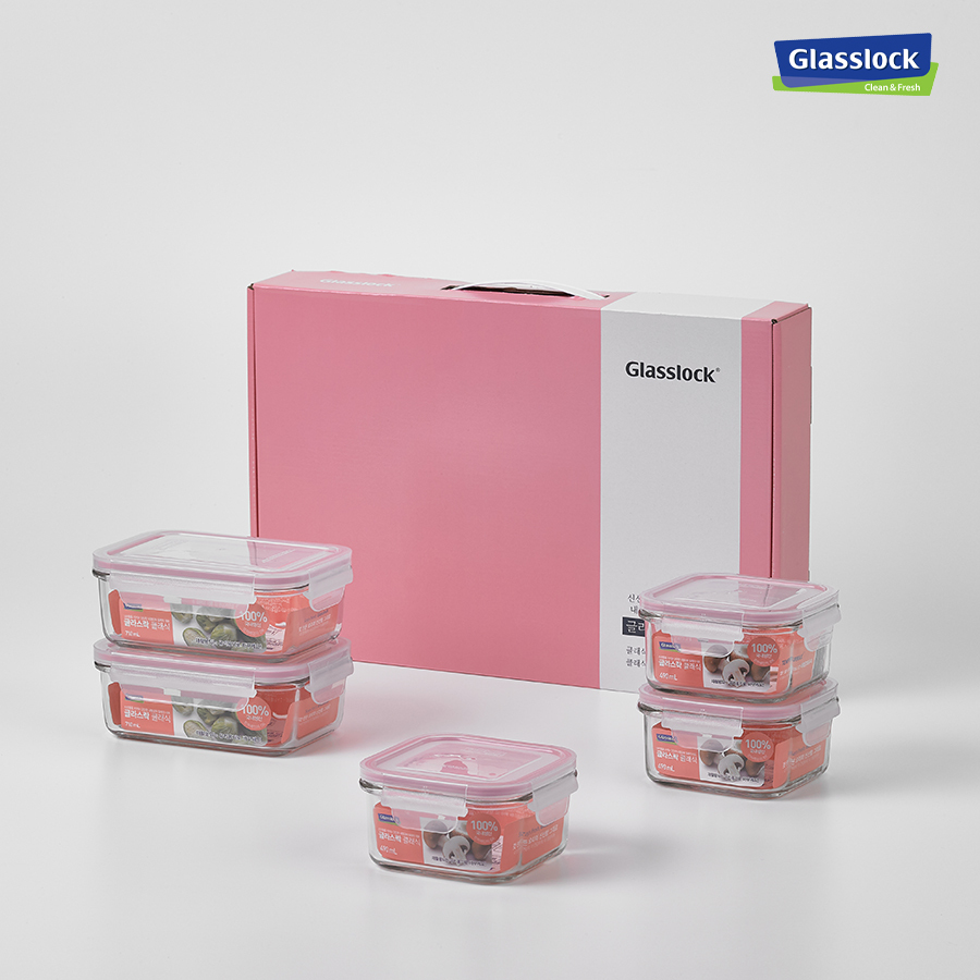 글라스락 클래식 직정 5조(핑크)