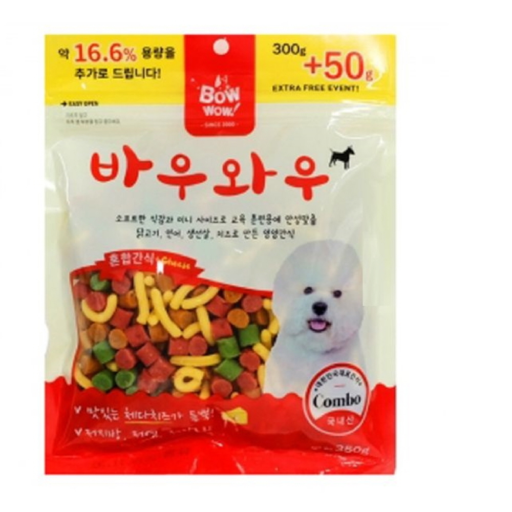 바우와우 혼합 350g X 2개 져키 애견간식 강아지간식