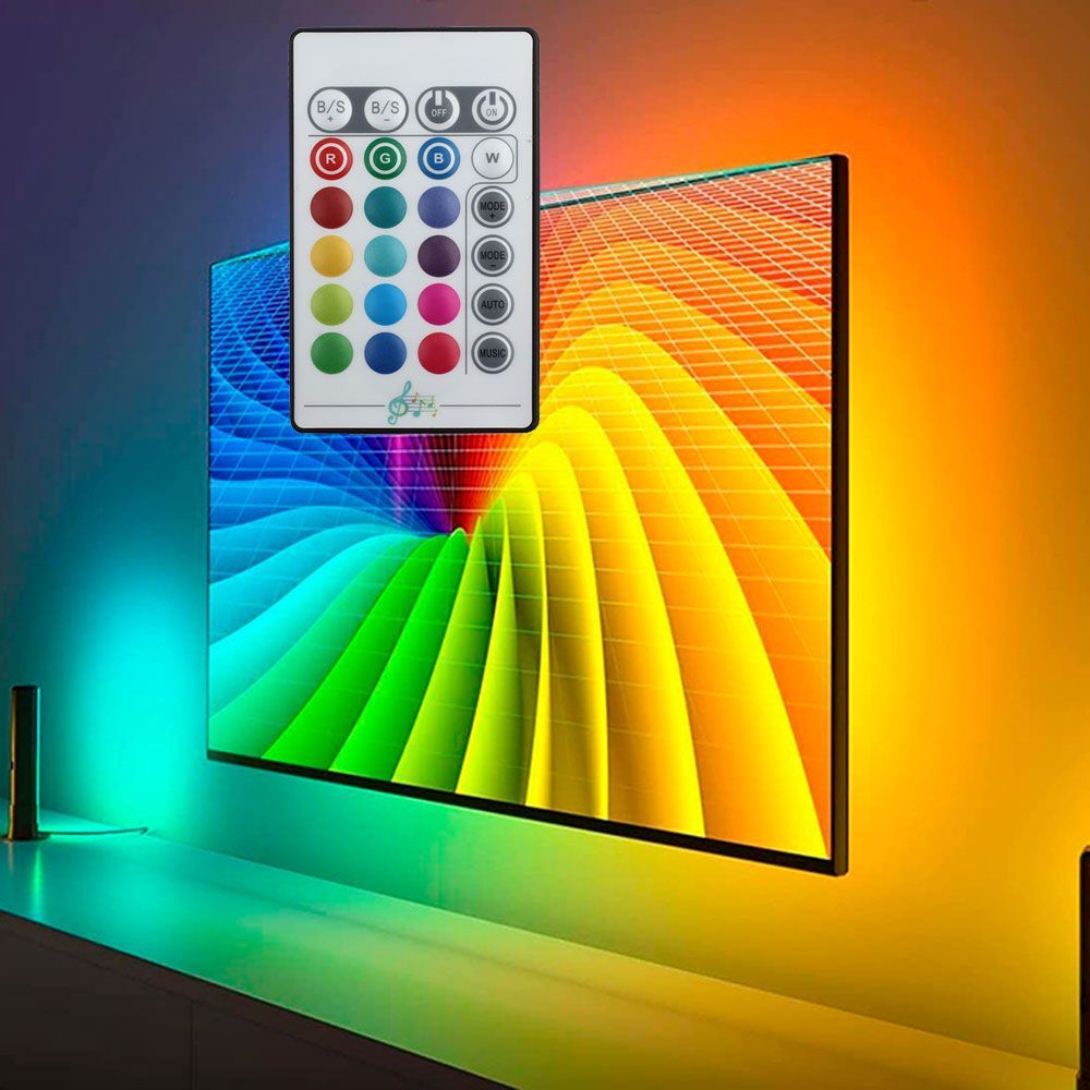 TV 라이트 5미터 RGB50-R18 LED 컬러 리모컨 USB전원 수유등 조명등 무드등