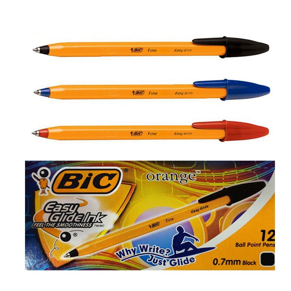 BIC 오렌지 유성볼펜 0.7MM 12자루