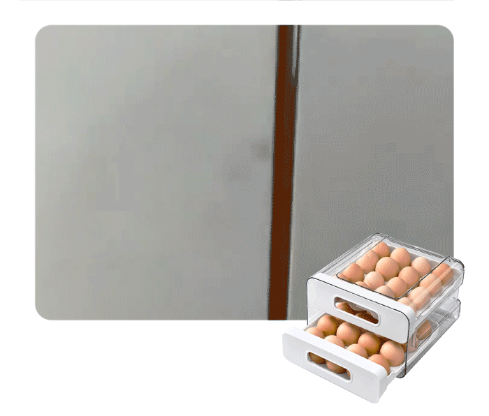 32구 서랍식 계란 트레이 2단 / 달걀 적층 보관함 정리함 이미지 2