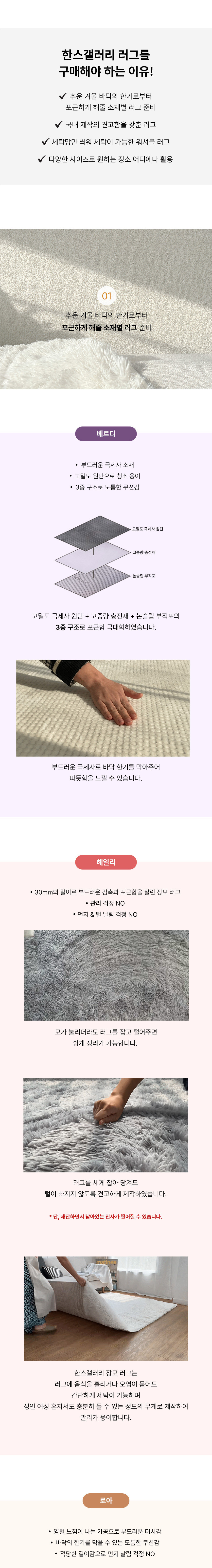 한스갤러리 극세사 거실 패드 소형 대형 특대형 겨울 러그 카페트 상세 이미지 4