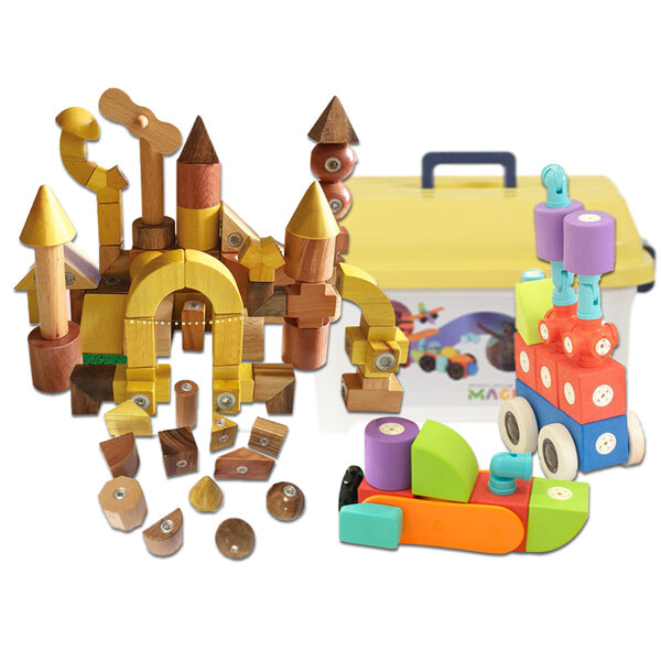 [본사] 브레인숲 말랑말랑 마그넷블록 (사각보관함 포함)