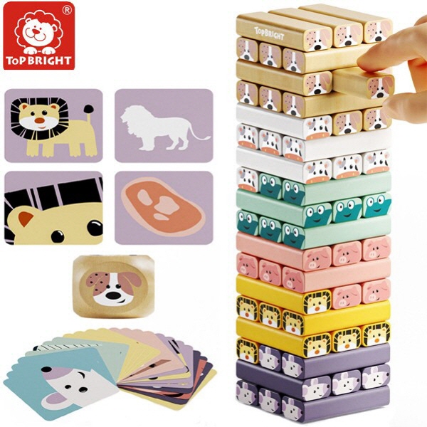 [본사] 탑브라이트 원목 탑쌓기 블록-New