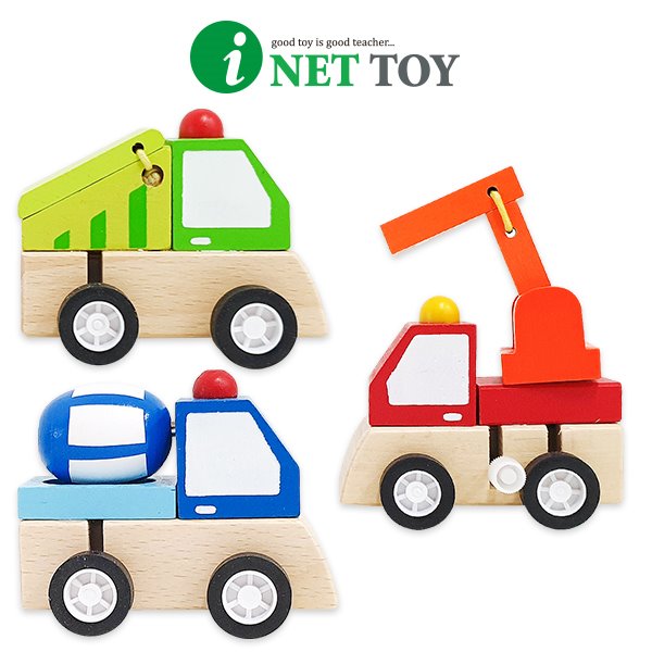 [본사] 아이넷 원목 태엽자동차-2 3종세트