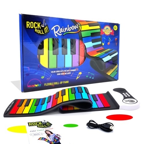 [본사] 뮤키킴 휴대용 무지개 롤피아노 (USB 전원공급, AAA바테리 x 4)
