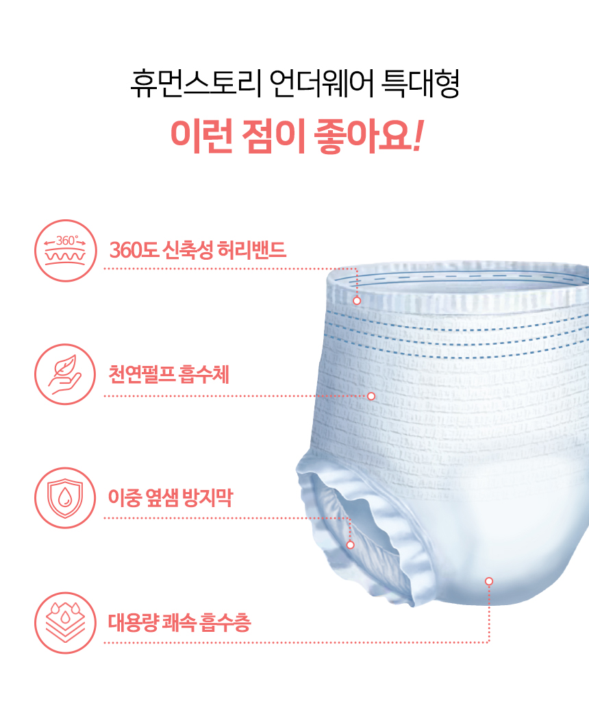 휴먼스토리 언더웨어 특대형 이런 점이 좋아요