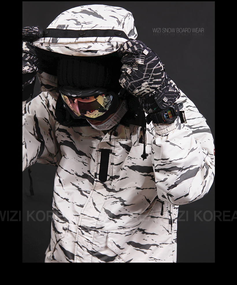 Southplay Mens Winter Premium White Camo Military SkiSnowboard Jacket