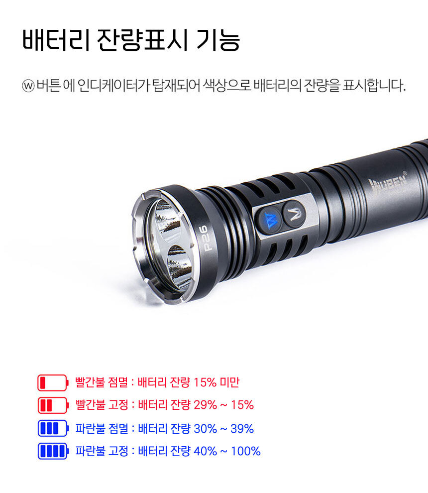WUBEN 우벤 P26 UV라이트 LED후레쉬 자외선랜턴 손전등 365nm 상세 이미지 14