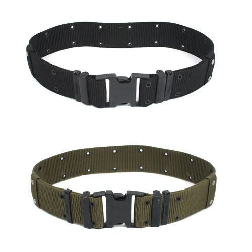 Military Army Style Mens Utility Web Belt Black OD Green Equipment Belt ...