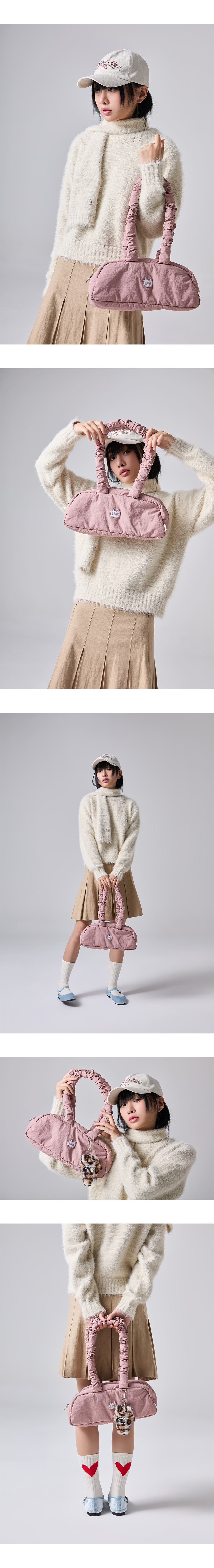 MUSINSA公式 | LMR シャーリングハンドルバゲットショルダーバッグ PINK