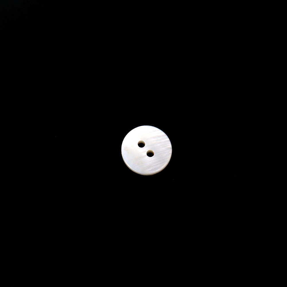 고급 천연 자개단추 2구 화이트 11.5mm