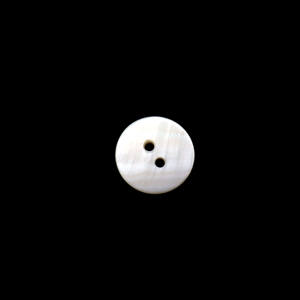 고급 천연 자개단추 2구 화이트 15mm