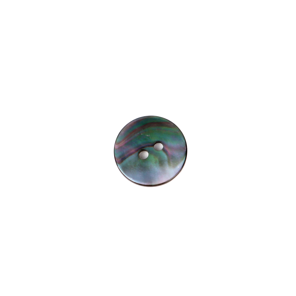 고급 천연 자개단추 2구 블랙 15mm