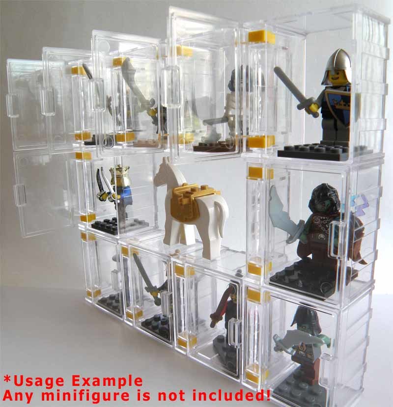 Lego Minifigure Collectors Display Box Case 10pcs Transparent And