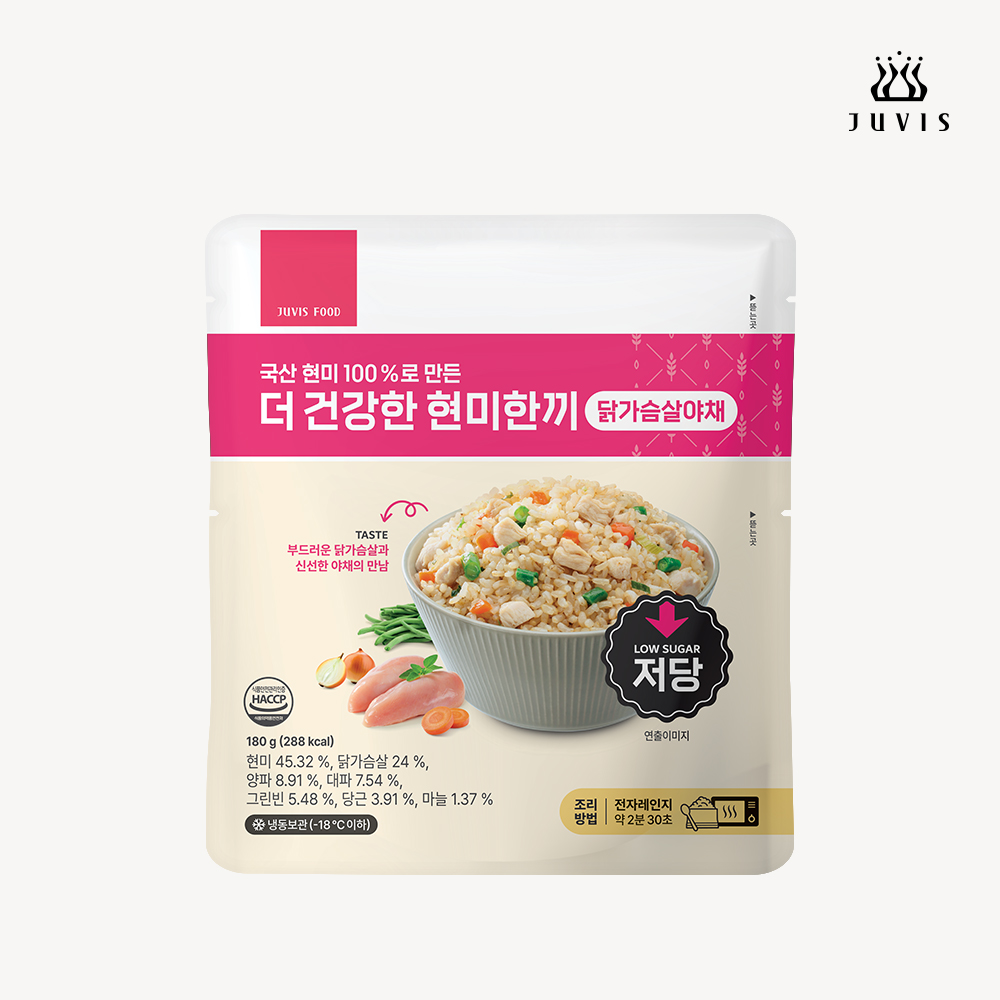 쥬비스 더 건강한 현미한끼 닭가슴살야채 180g * 7개