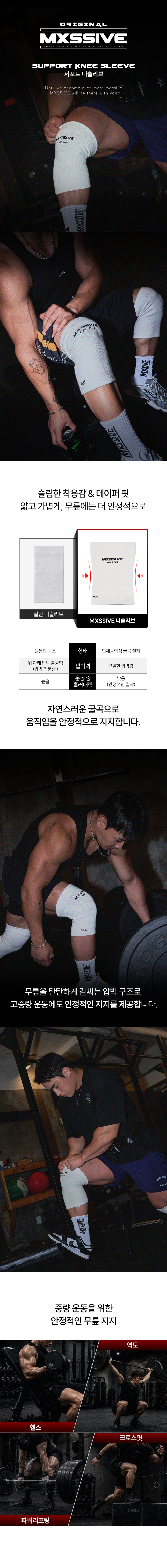 엠엑시브 니슬리브 무릎보호대 슬개골 압박 헬스 상세 이미지 3