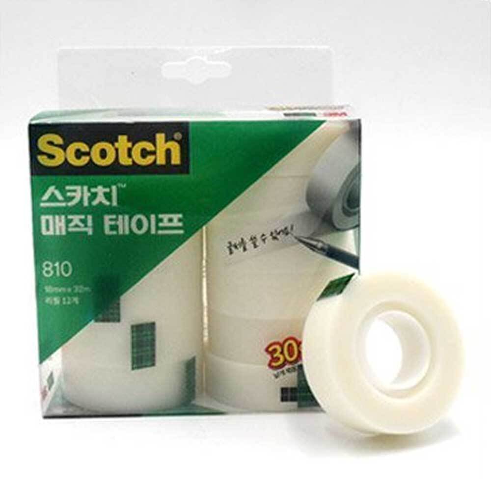 스카치 매직테이프 12개입 18mm x32m 반투명 테이프