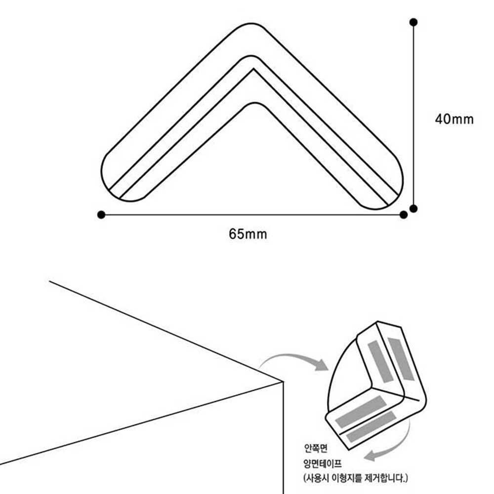 코너 보호대 투명 4P 코너캡 모서리보호캡
