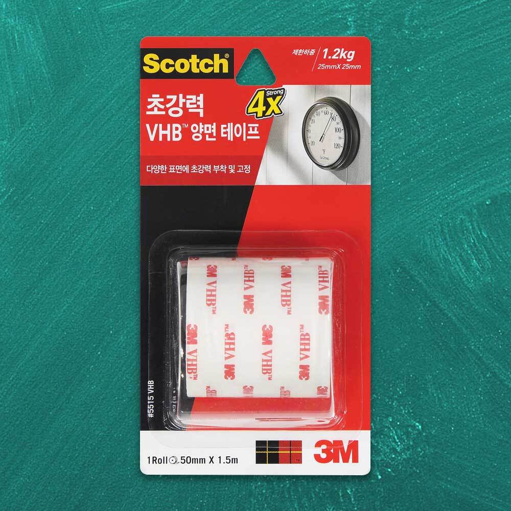 3M VHB 초강력 양면 테이프 50mm 흰색 액자 포스터 거울 자동차 블랙박스 하이패스 붙이기 부착 접착