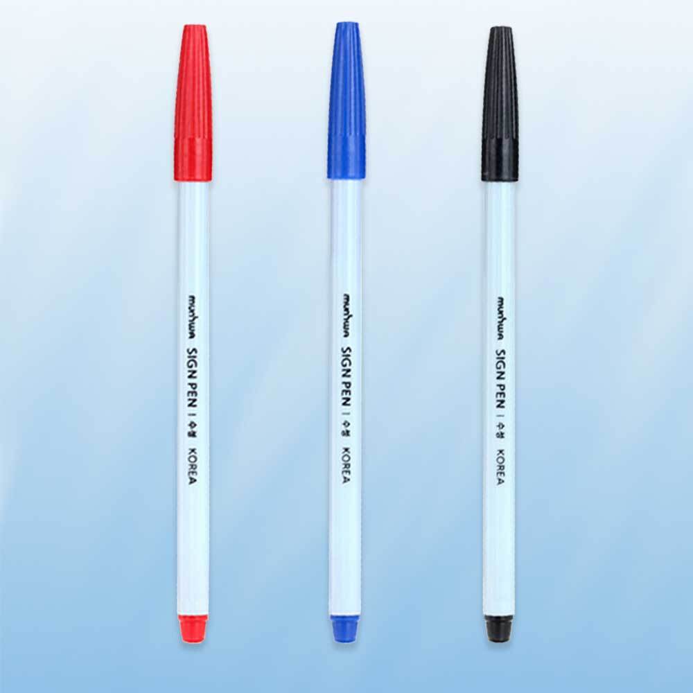 수성사인펜 12개입 검정/빨강/파랑 수성싸인펜 수성펜
